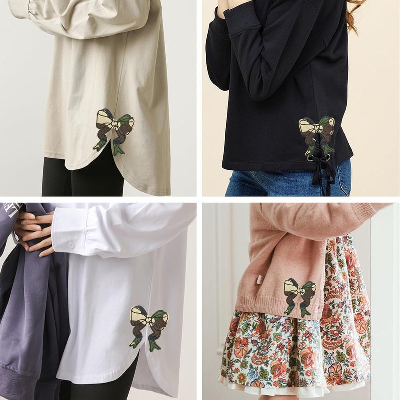 CY Iron On Patches Glitter 5Pcs Sweatshirt Side Bow Embroidered Patch Cute Sequin Applique Sew On Fabric Patches Shiny DIY Decorative Accessories Lovely for Girls Women Clothes Backpacks Jackets - Image 3